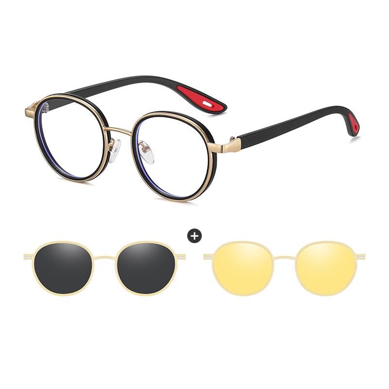 3 In 1 Round Alloy Full Rim Glasses Frame for Women with Polarized Clip-On & Night Vision Unisex Eyewear for Driving & Outdoor
3 In 1 Round Alloy Full Rim Glasses Frame for Women with Polarized Clip-On & Night Vision Unisex Eyewear for Driving & Outdoor