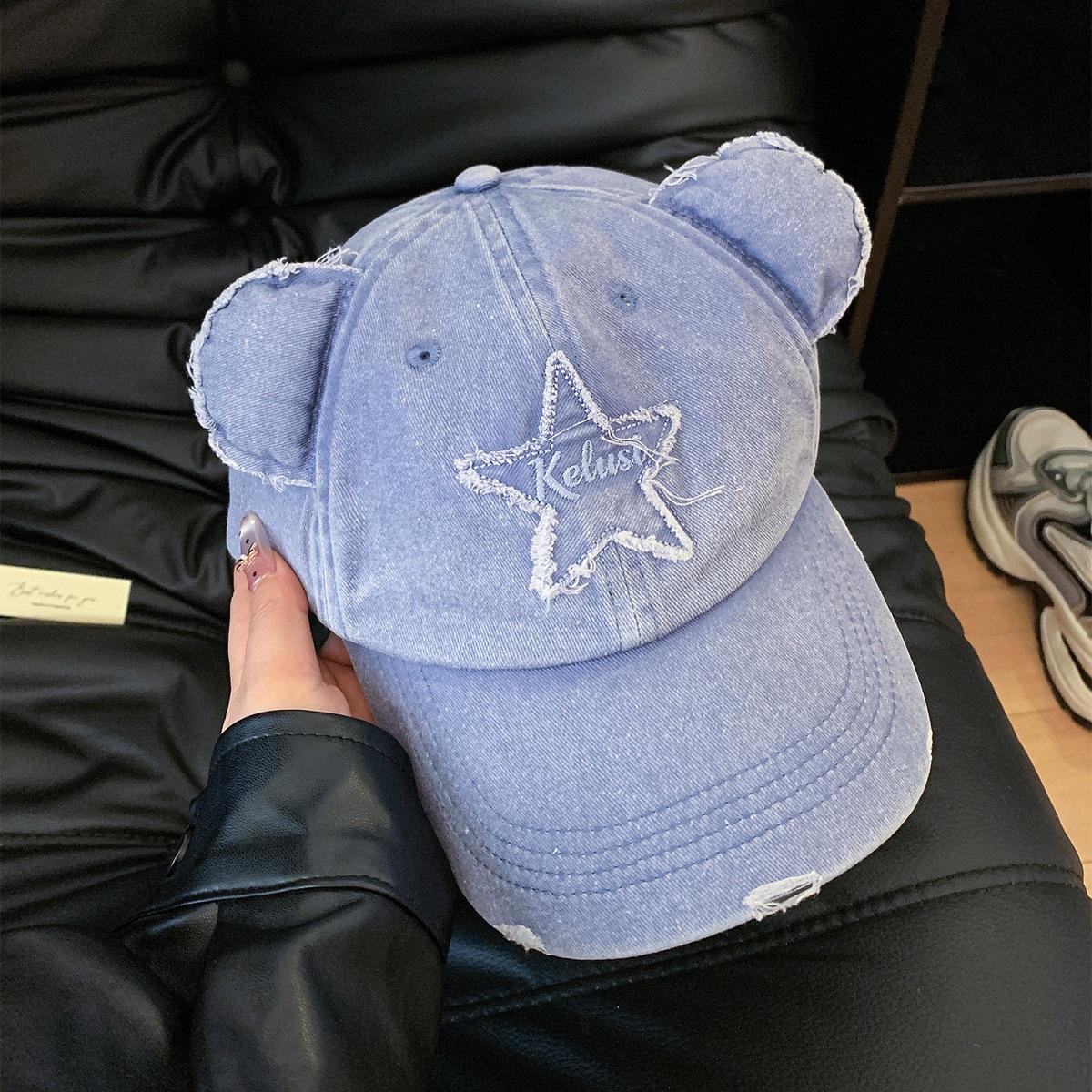Fashionable Five Pointed Star Washed Denim Duckbill Hat Women Retro Teddy Bear Ear Baseball Cap Face Enhancing Small Uniform size 55-59cm джинсовый синий
Fashionable Five Pointed Star Washed Denim Duckbill Hat Women Retro Teddy Bear Ear Baseball Cap Face Enhancing Small Uniform size 55-59cm джинсовый синий