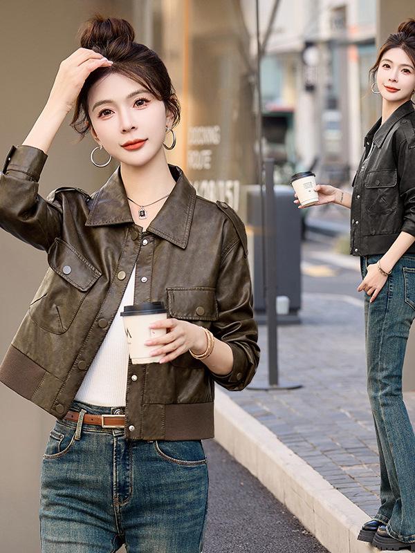 Women s Retro Genuine Leather Motorcycle Jacket, Spring/Autumn 2025 Fashion, Solid Color, Loose Fit, Short Style. Large
Women s Retro Genuine Leather Motorcycle Jacket, Spring/Autumn 2025 Fashion, Solid Color, Loose Fit, Short Style. Large