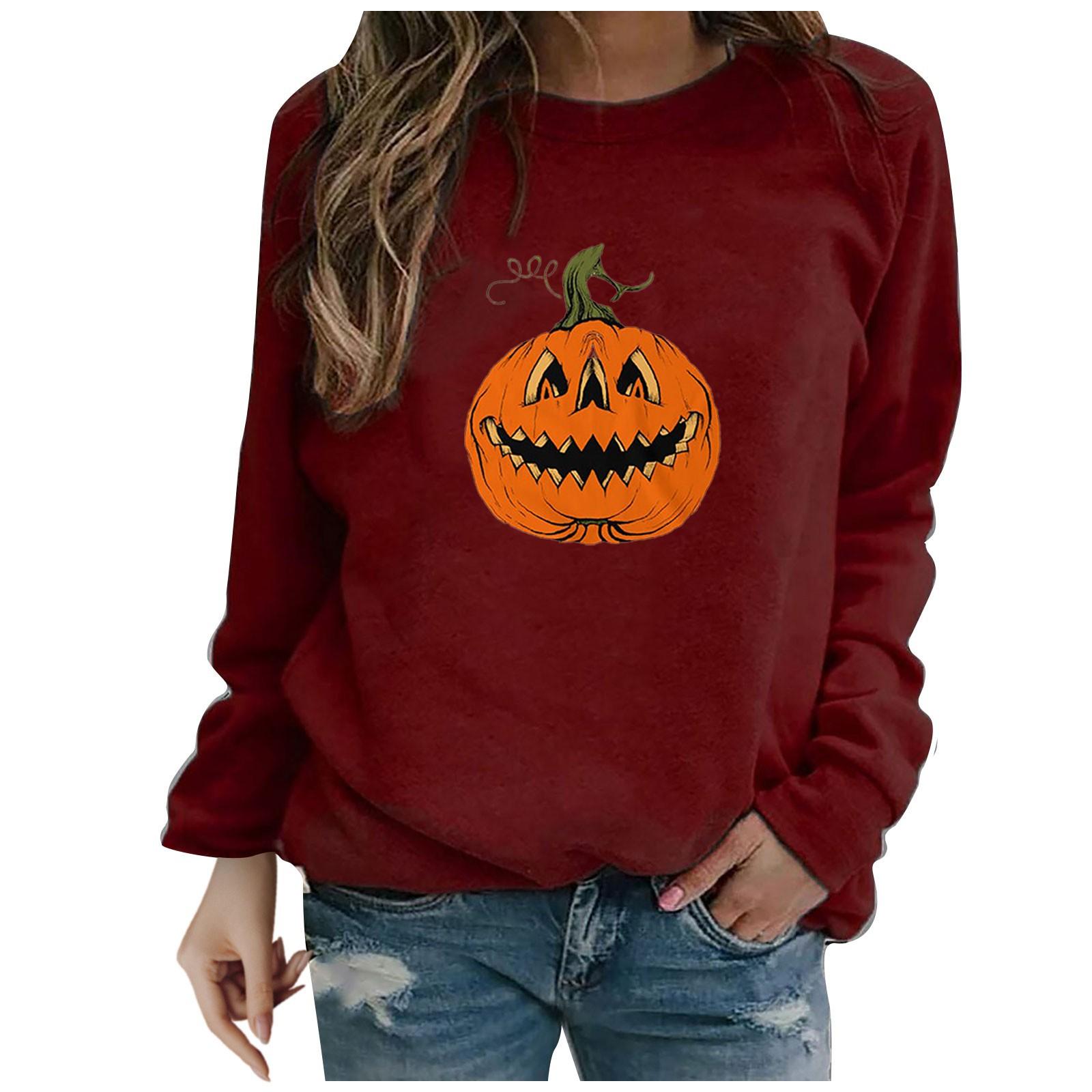 Женская мода Хэллоуин плюс размер печати круглый вырез с длинными рукавами блузка XXXL винный
Женская мода Хэллоуин плюс размер печати круглый вырез с длинными рукавами блузка XXXL винный
