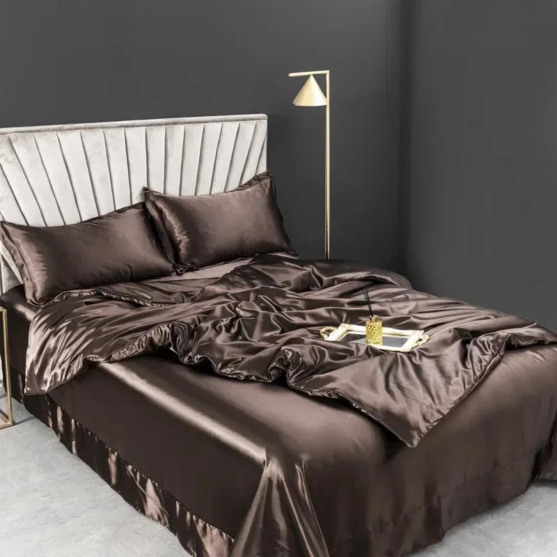 4pcs Pure Silk Bedding Sets High End Quilt Bed Cover Set Duvet Cover Bedsheet Pillowcases Natural Luxury Bedcloth Sets Fitted Bed Sheet&Twin size 4pcs кавовий
4pcs Pure Silk Bedding Sets High End Quilt Bed Cover Set Duvet Cover Bedsheet Pillowcases Natural Luxury Bedcloth Sets Fitted Bed Sheet&Twin size 4pcs кавовий