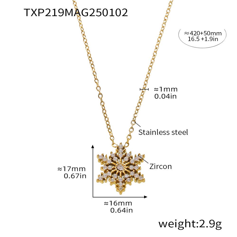 Christmas CNC Snowflake Zircon Pendant Necklace - Non-Fading Titanium Steel Jewelry for Women
Christmas CNC Snowflake Zircon Pendant Necklace - Non-Fading Titanium Steel Jewelry for Women