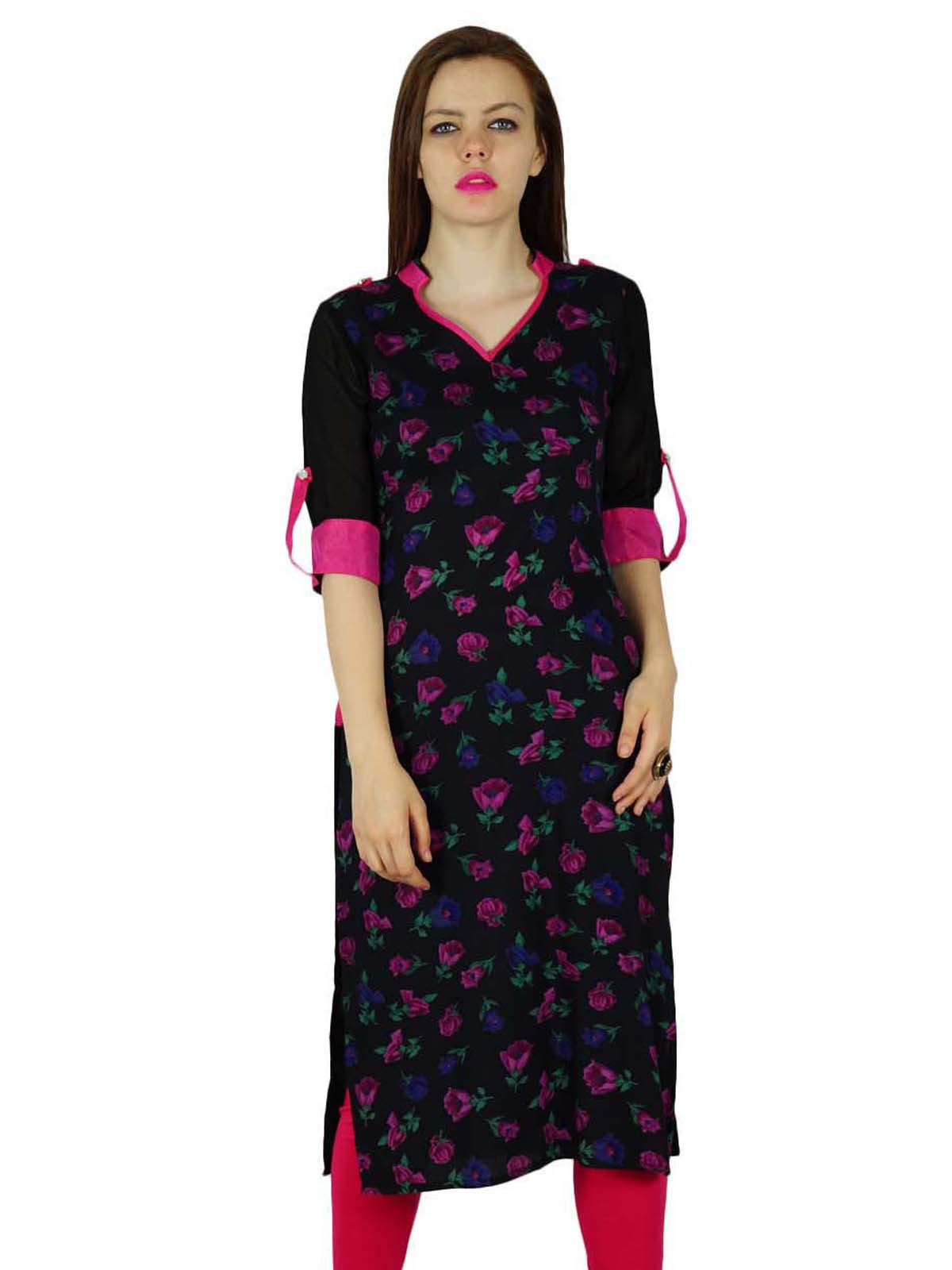 Bimba Women Black Floral Rayon Kurta Kurti Классическая шикарная повседневная блузка-туника 10 чёрный
Bimba Women Black Floral Rayon Kurta Kurti Классическая шикарная повседневная блузка-туника 10 чёрный
