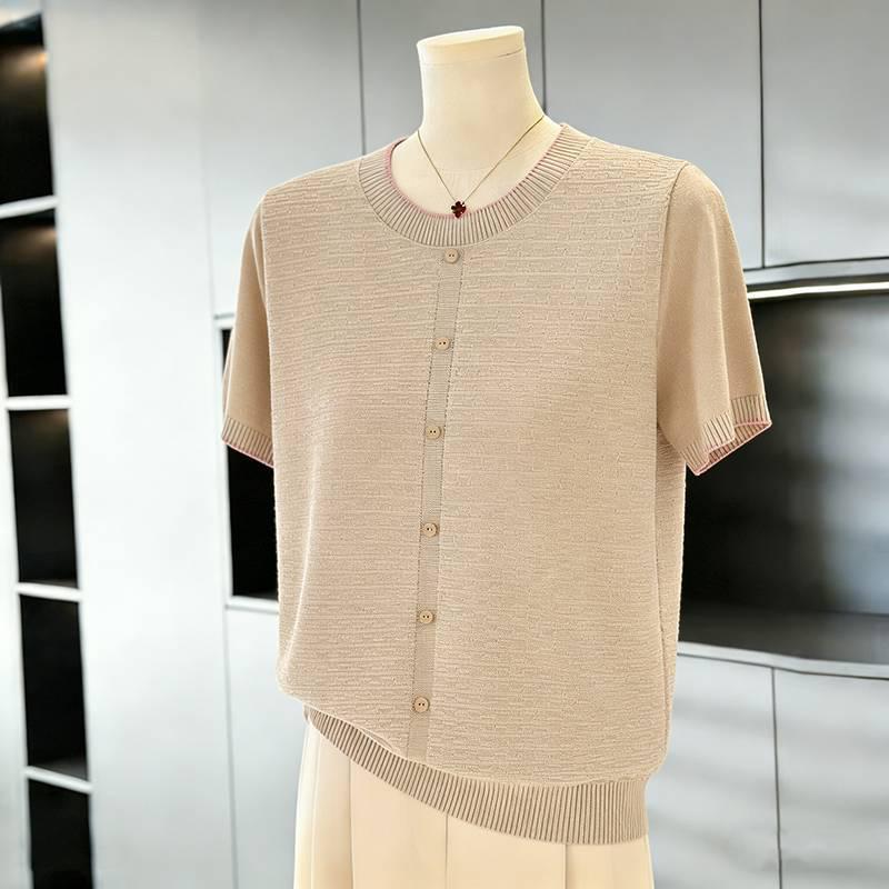 Round Neck Ice Silk T-shirt: Summer Wear for Middle-aged & Elderly, Short Sleeve, Lightweight XL (85-100 lbs) бежевий
Round Neck Ice Silk T-shirt: Summer Wear for Middle-aged & Elderly, Short Sleeve, Lightweight XL (85-100 lbs) бежевий