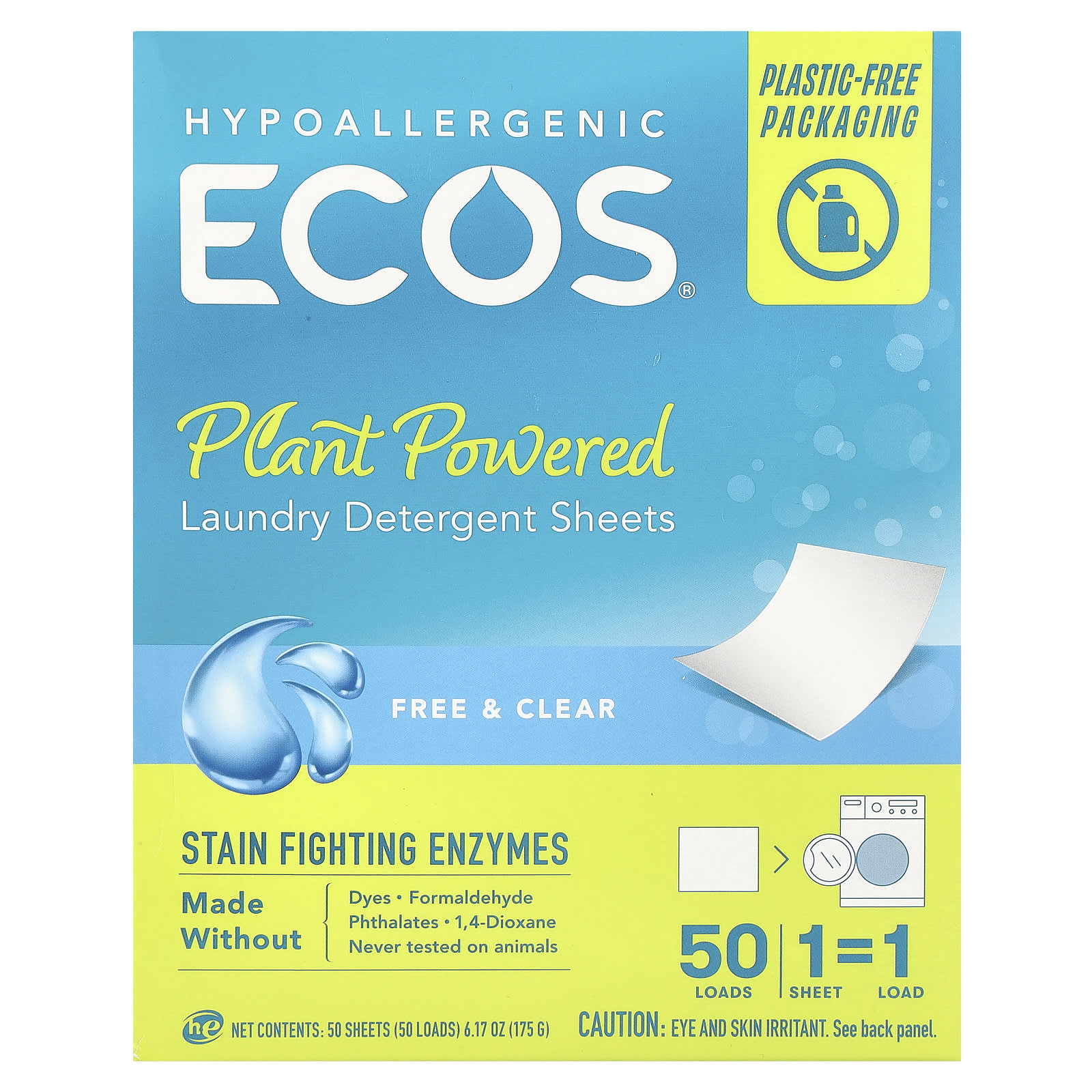 Ecos®, Листы стирального порошка на растительной основе, Без запаха, 50 листов, 175 г(6.17 унц)
Ecos®, Листы стирального порошка на растительной основе, Без запаха, 50 листов, 175 г(6.17 унц)