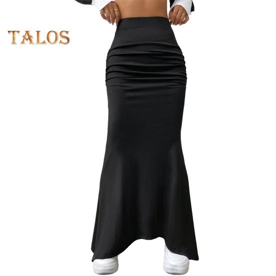Женская юбка-макси с высокой талией, однотонная юбка с рыбьим хвостом, облегающая юбка до щиколотки с подъемом бедер, длинная юбка со сборками M чёрный
Женская юбка-макси с высокой талией, однотонная юбка с рыбьим хвостом, облегающая юбка до щиколотки с подъемом бедер, длинная юбка со сборками M чёрный