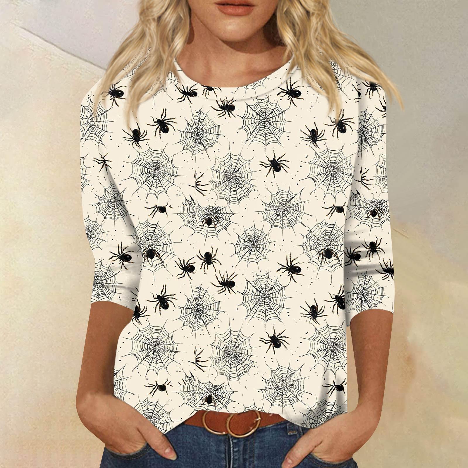 Women s Fashionable Casual Three-Quarter Sleeve Halloween Print Round Neck Top L
Women s Fashionable Casual Three-Quarter Sleeve Halloween Print Round Neck Top L