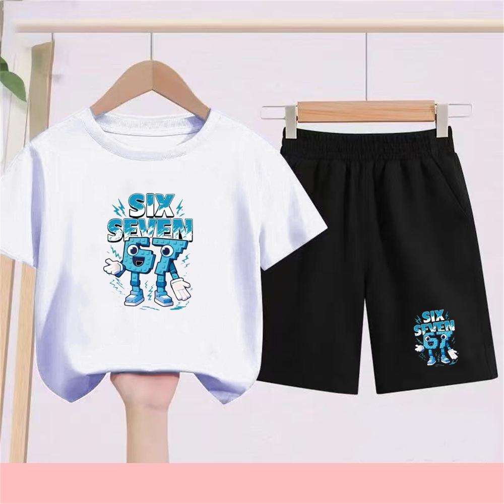 Fashion Cartoon 67 Print Kids Short Sleeve T-shirt Set Girls Boy White Black T-shirt Shorts 2pcs Outdoor Casual Kids Set Clothing 5-6Y
Fashion Cartoon 67 Print Kids Short Sleeve T-shirt Set Girls Boy White Black T-shirt Shorts 2pcs Outdoor Casual Kids Set Clothing 5-6Y