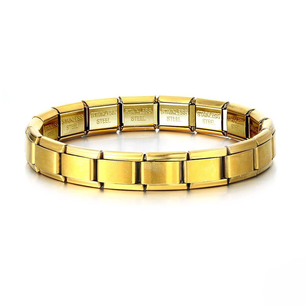 Fashion Simple Elastic Italian Charm Link Chain Stainless Steel Bracelet for Women Men Colorful Bangle on Hand DIY Jewelry Gift
Fashion Simple Elastic Italian Charm Link Chain Stainless Steel Bracelet for Women Men Colorful Bangle on Hand DIY Jewelry Gift