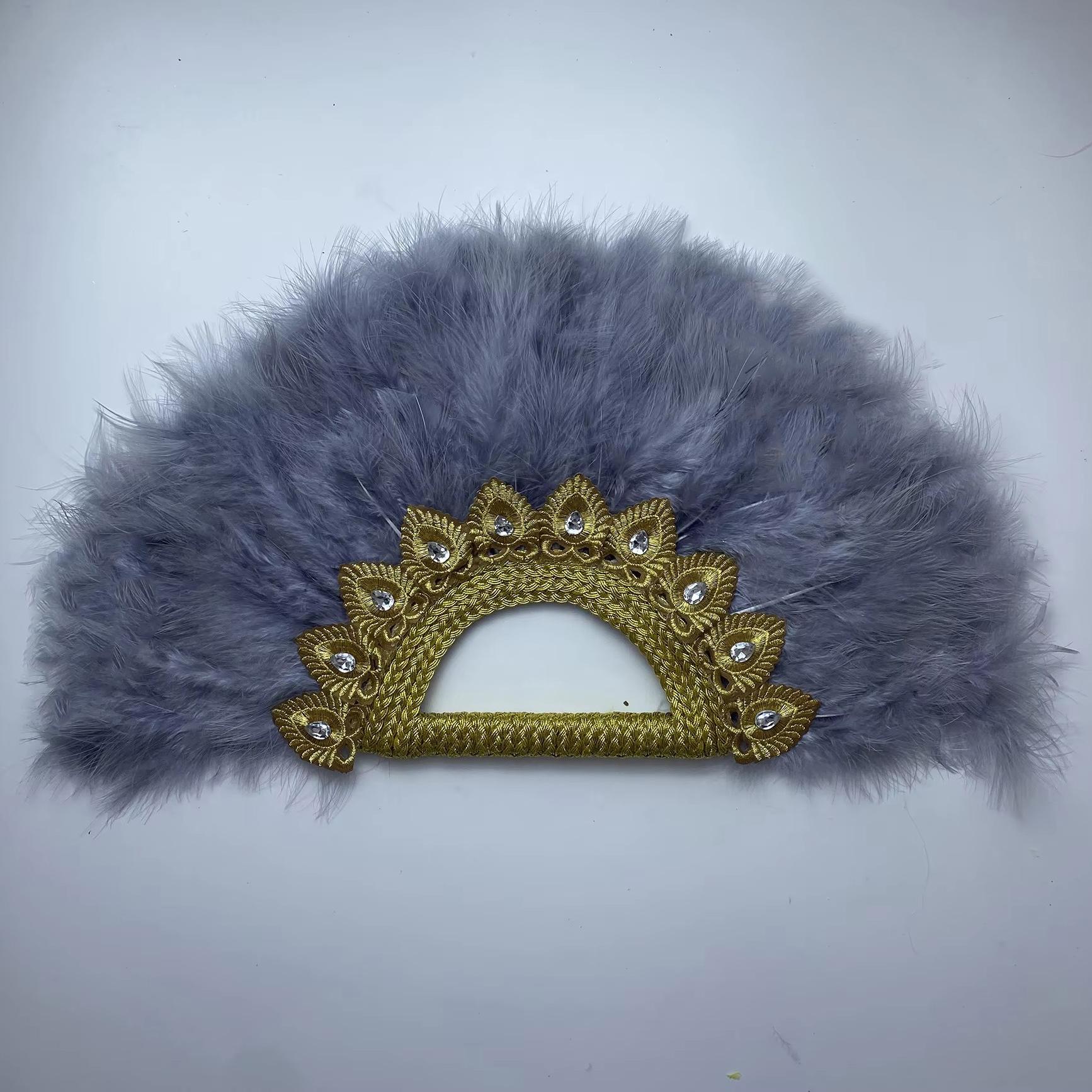 Big Size African Blue Feather Fan for Ladies, Wedding Feather Fan for Bride, Double Side Feather, Nigerian Stones Dance Handfan 32CMX55CM
Big Size African Blue Feather Fan for Ladies, Wedding Feather Fan for Bride, Double Side Feather, Nigerian Stones Dance Handfan 32CMX55CM