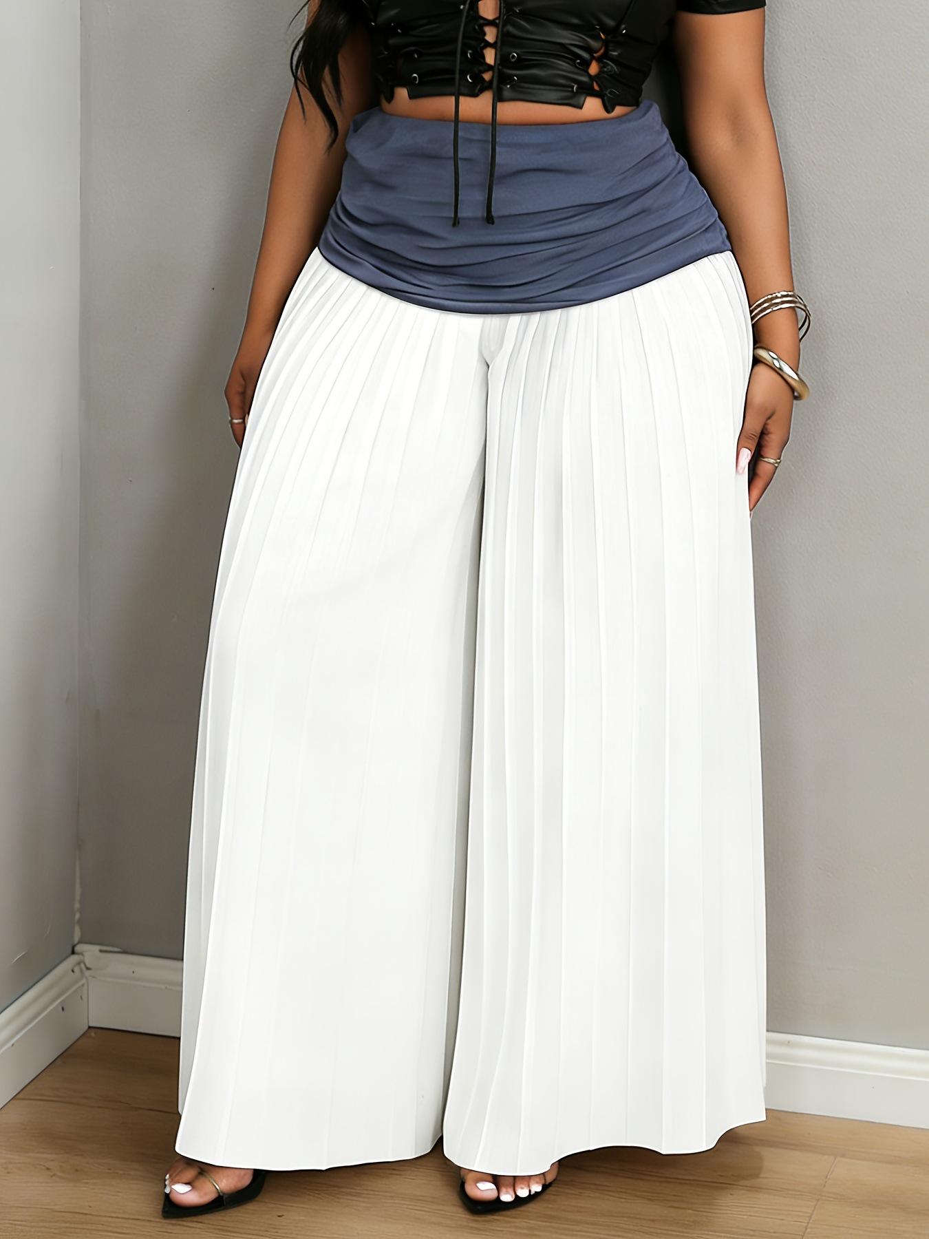 Plus Size Women s Pleated Patchwork Wide-Leg Pants - Fashionable Loose White Trousers 2XL белый
Plus Size Women s Pleated Patchwork Wide-Leg Pants - Fashionable Loose White Trousers 2XL белый