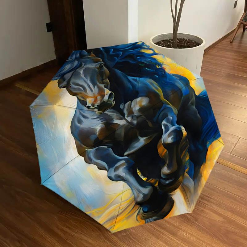Elegant Horse Design Automatic Opening/Closing Umbrella with Foldable Design, Outdoor Rain Gear for Fans, Travelers, Daily Use - Perfect Gif
Elegant Horse Design Automatic Opening/Closing Umbrella with Foldable Design, Outdoor Rain Gear for Fans, Travelers, Daily Use - Perfect Gif