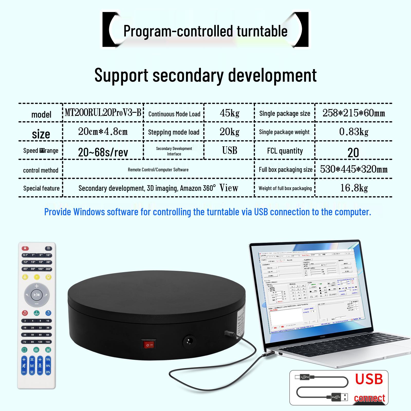 Programmable Electric Turntable Display Stand for Panoramic Photography and Product Rotation
Programmable Electric Turntable Display Stand for Panoramic Photography and Product Rotation