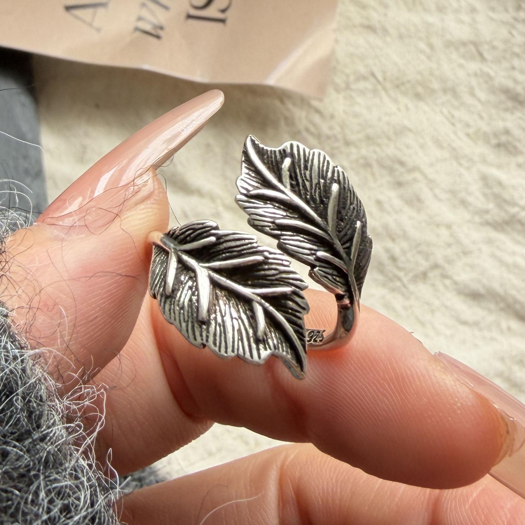 925 Sterling Silver Rings for Women Couple Minimalist Handmade Simple Retro Leaf Ring Fine Jewelry Gift Prevent Allergy resizable
925 Sterling Silver Rings for Women Couple Minimalist Handmade Simple Retro Leaf Ring Fine Jewelry Gift Prevent Allergy resizable