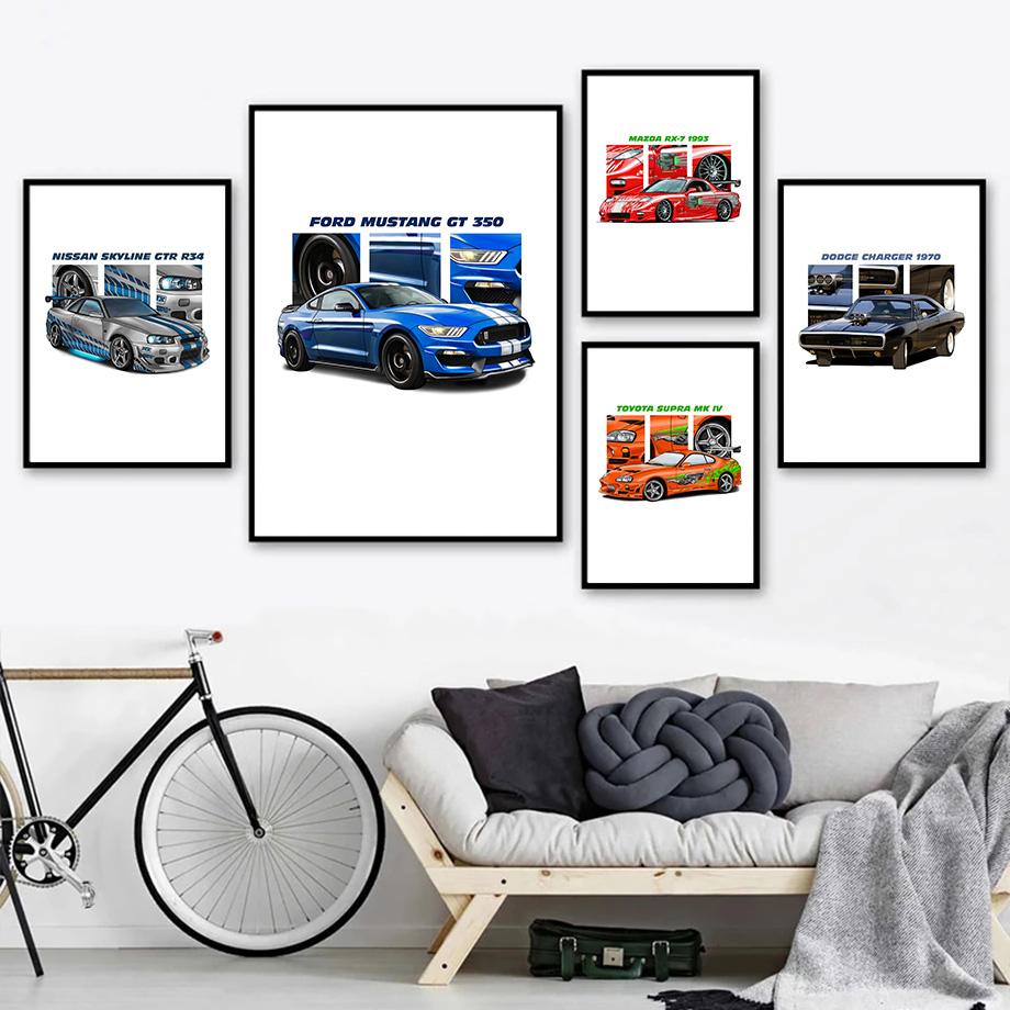 Модифицированный мультфильм, супер спортивный автомобиль, настенные художественные постеры, принты, скандинавская картина на холсте, абстрактные настенные панно для детской комнаты, домашний декор
Модифицированный мультфильм, супер спортивный автомобиль, настенные художественные постеры, принты, скандинавская картина на холсте, абстрактные настенные панно для детской комнаты, домашний декор