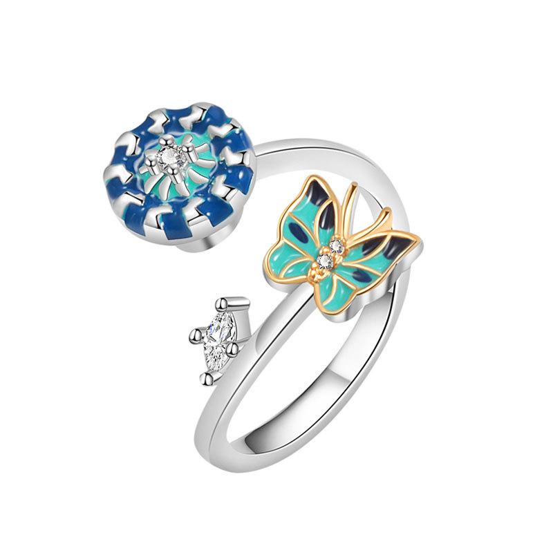 Sweet Butterfly & Flower Adjustable Fidget Engagement Ring for Women Shiny Crystal Anxiety Relief Spinning Ring Zircon Gifts resizable
Sweet Butterfly & Flower Adjustable Fidget Engagement Ring for Women Shiny Crystal Anxiety Relief Spinning Ring Zircon Gifts resizable