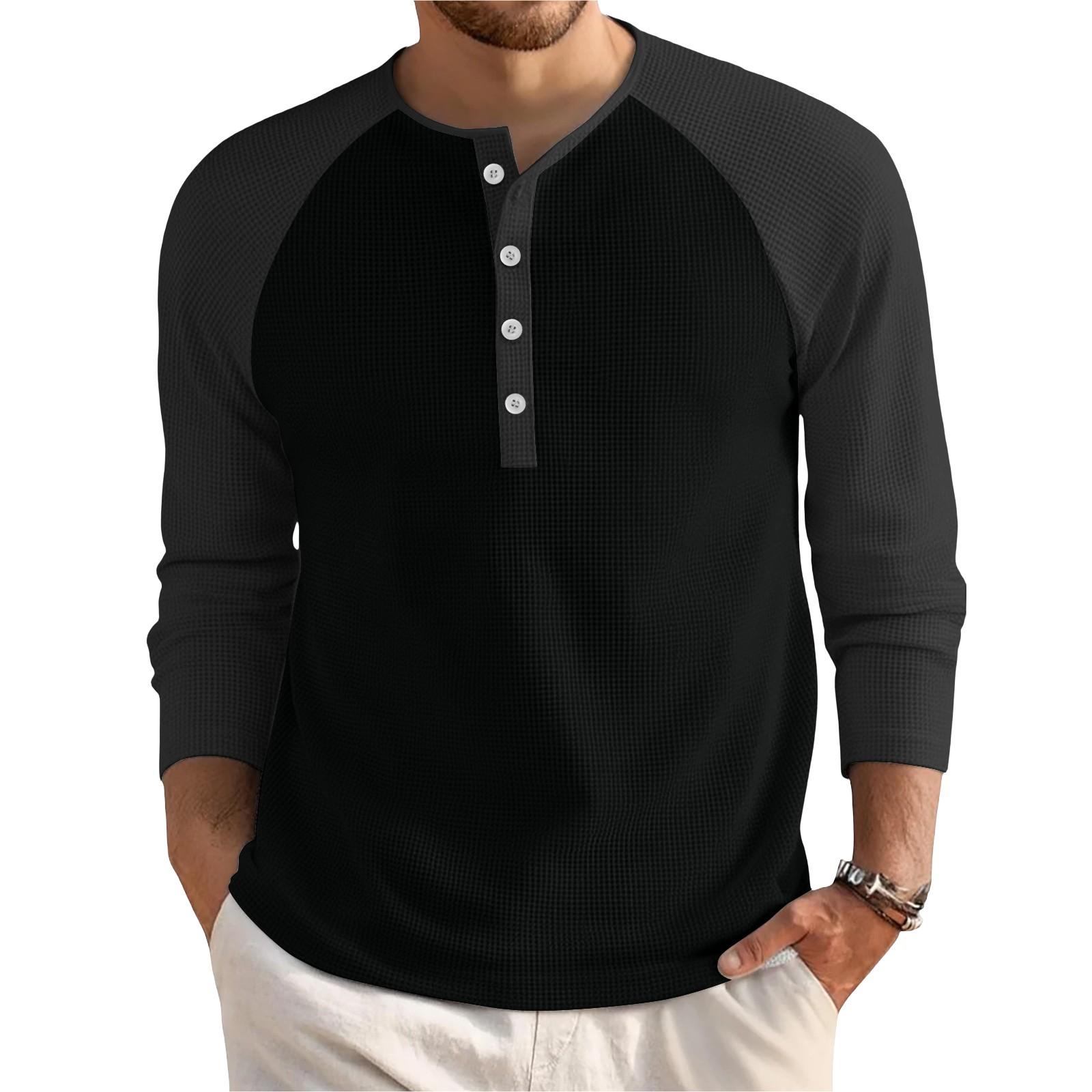 Мужской свободный повседневный топ с длинным рукавом и воротником на пуговицах XL чёрный
Мужской свободный повседневный топ с длинным рукавом и воротником на пуговицах XL чёрный