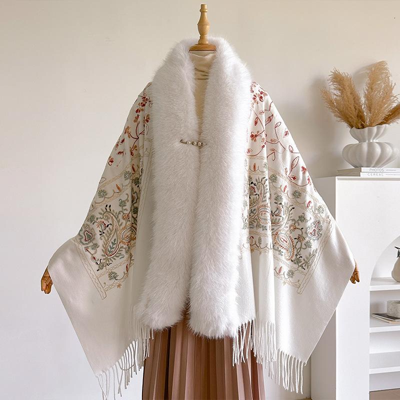 Luxury Soft Faux Rabit Fur Coat Shawl Cape Brand Winter Warm Cashmere Scarf Foulard Emboridery Windproof Scarf Stoles Exharpe
Luxury Soft Faux Rabit Fur Coat Shawl Cape Brand Winter Warm Cashmere Scarf Foulard Emboridery Windproof Scarf Stoles Exharpe