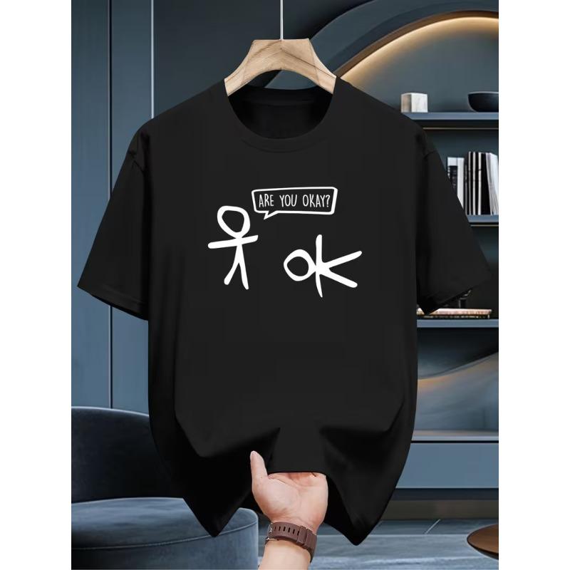 Men S T-Shirt with ARE YOU OKAY Stick Figure Print, Featuring a Fun And Quirky Style, Eye-Catching And Casual Breathable Top S чёрный
Men S T-Shirt with ARE YOU OKAY Stick Figure Print, Featuring a Fun And Quirky Style, Eye-Catching And Casual Breathable Top S чёрный