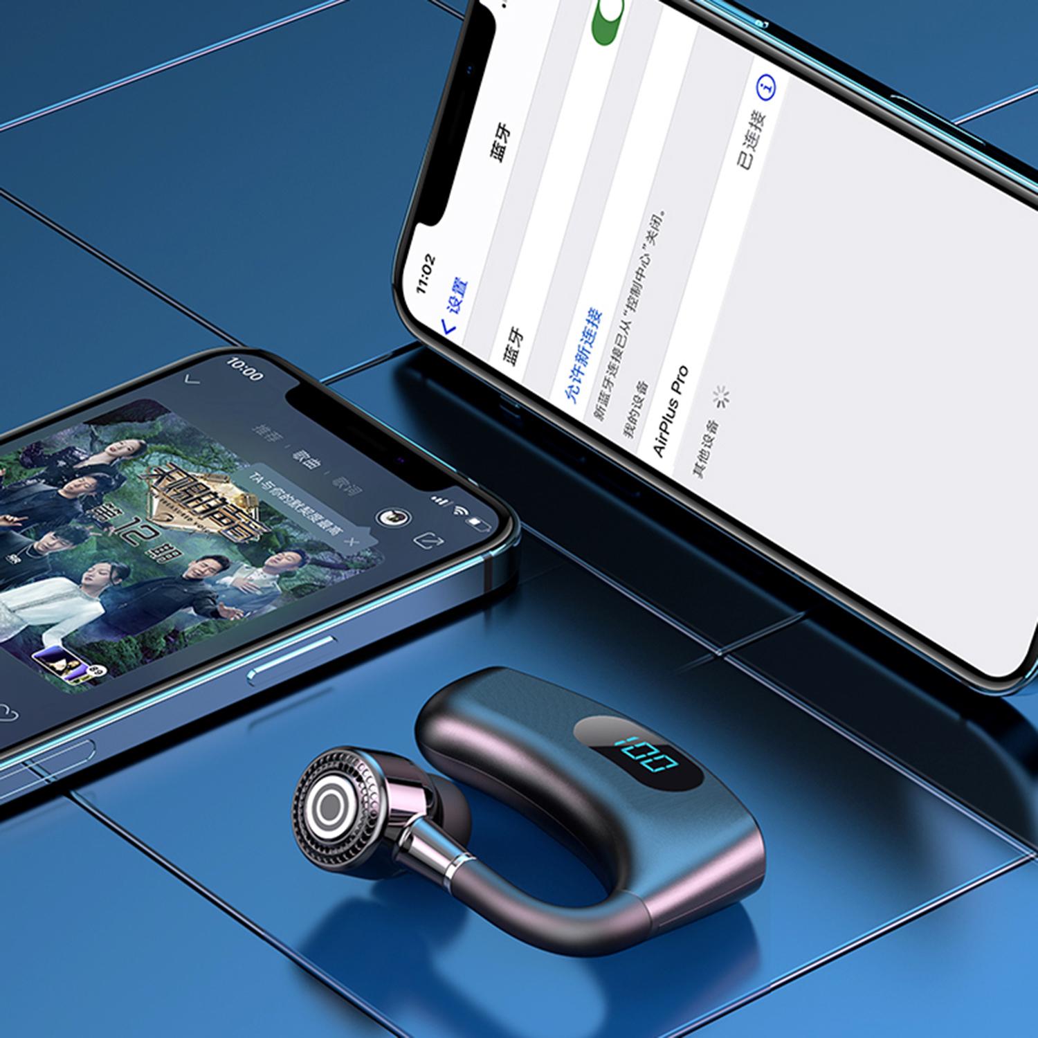 V12 Business Single Ear Smart Digital Display Earhook Wireless Bluetooth-compatible Headset Car Hands-free Earphone Black
V12 Business Single Ear Smart Digital Display Earhook Wireless Bluetooth-compatible Headset Car Hands-free Earphone Black