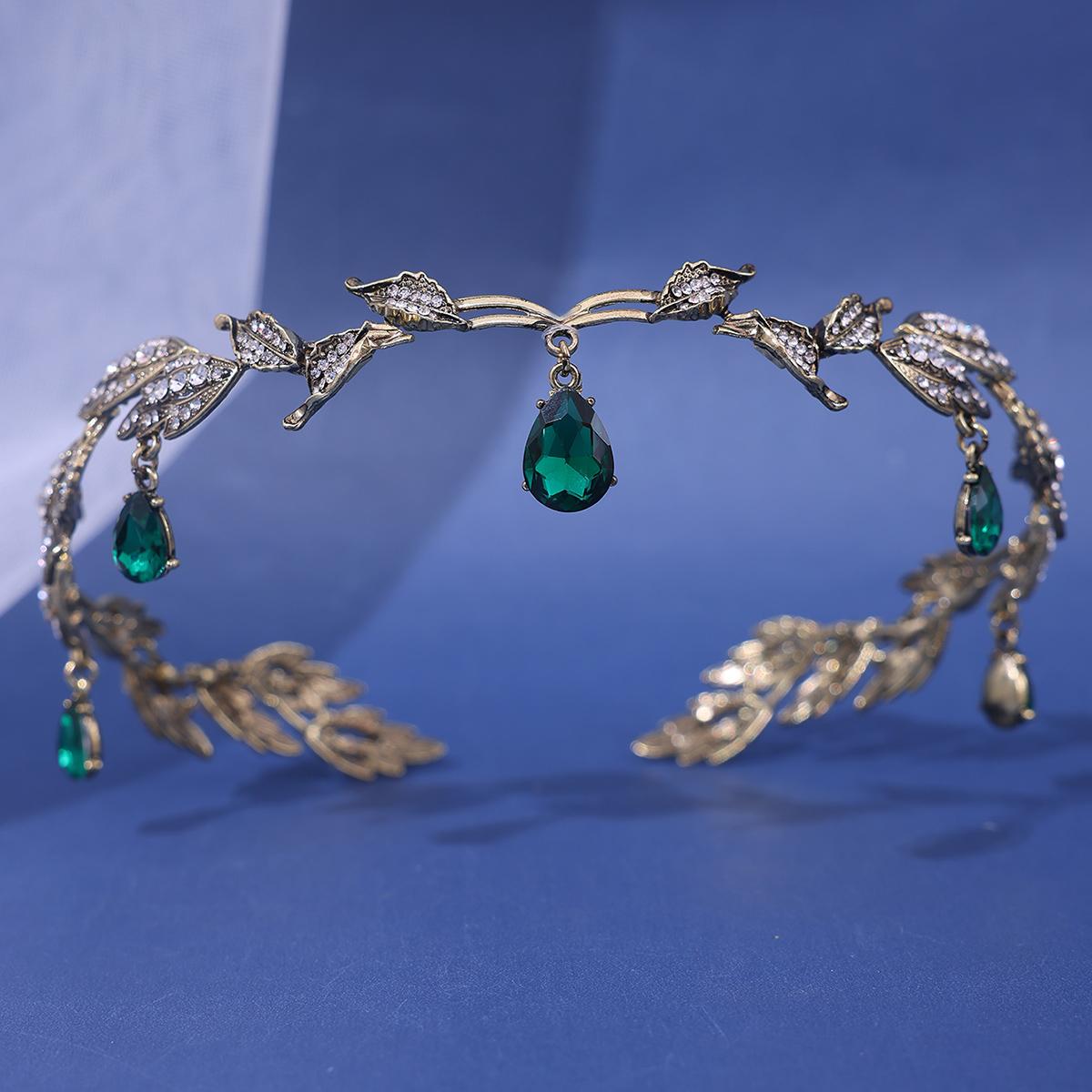 New Vintage Crown Leaves Waterdrop Pendent Tiara Wedding Hairband Rhinestone Party Princess Elf Hairdress Jewelry
New Vintage Crown Leaves Waterdrop Pendent Tiara Wedding Hairband Rhinestone Party Princess Elf Hairdress Jewelry