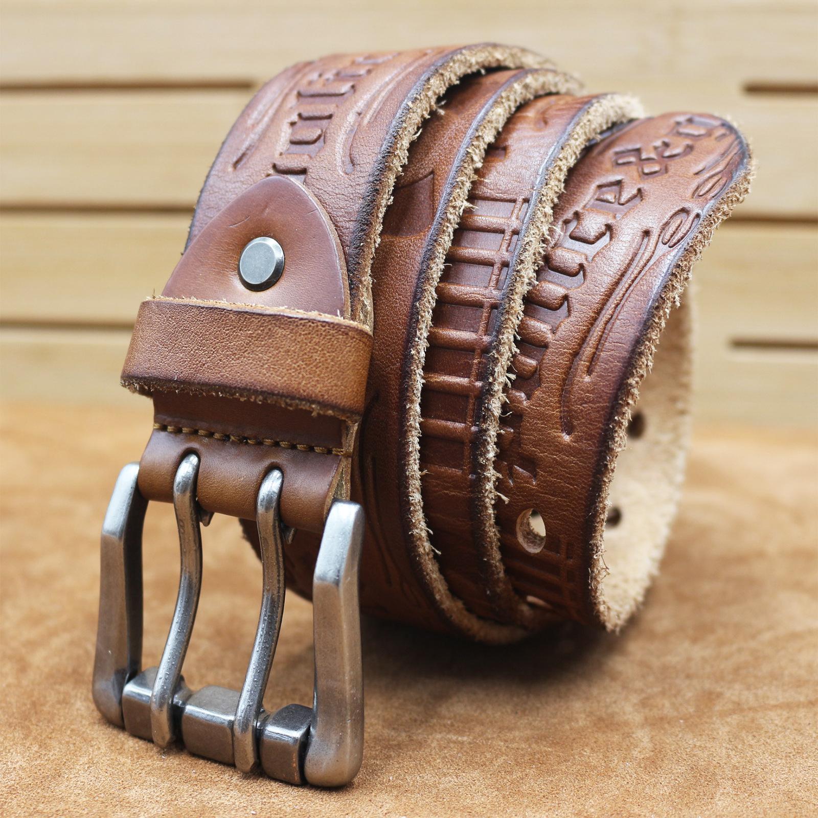 Bold And Thickened Double Pin Buckle Belt, Men S Genuine Leather Pure Cowhide First Layer Embossed Belt, Retro Casual Jeans Belt 130cm кавовий
Bold And Thickened Double Pin Buckle Belt, Men S Genuine Leather Pure Cowhide First Layer Embossed Belt, Retro Casual Jeans Belt 130cm кавовий