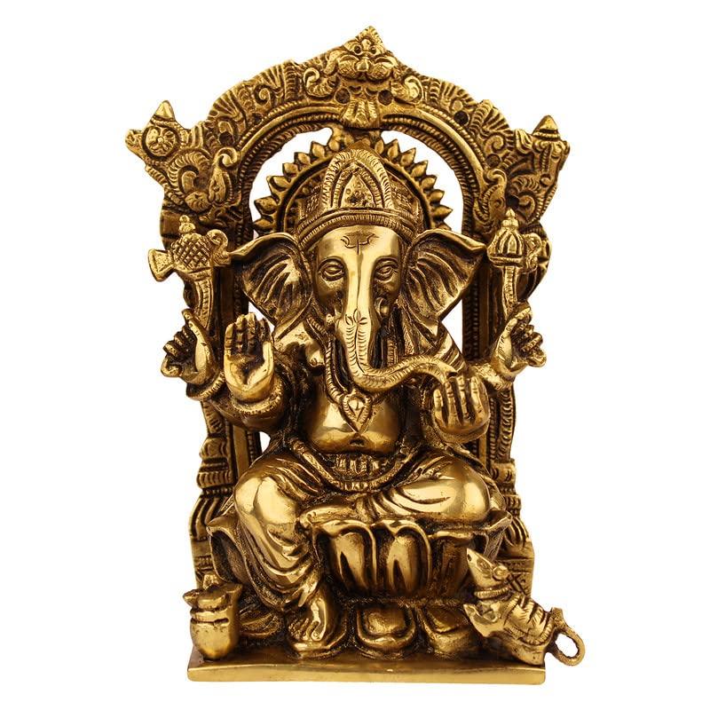 Pure Brass Sitting Ganesh Idol, Vinayak, Gajanan Statue, Gold Color Idol- 8 Inch
Pure Brass Sitting Ganesh Idol, Vinayak, Gajanan Statue, Gold Color Idol- 8 Inch