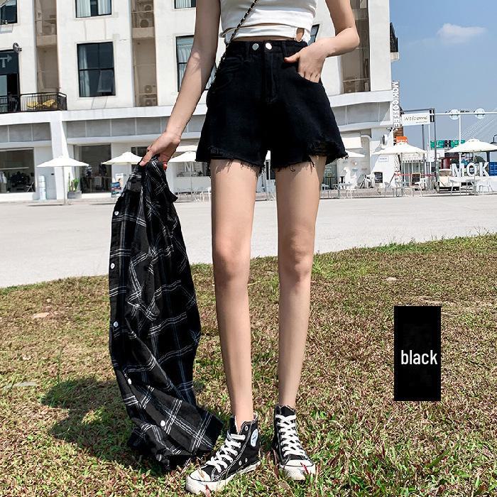 Женские рваные джинсовые шорты с высокой талией, облегающий крой, А-силуэт, модный стиль лета 2023 года, широкие шорты. Medium чёрный
Женские рваные джинсовые шорты с высокой талией, облегающий крой, А-силуэт, модный стиль лета 2023 года, широкие шорты. Medium чёрный