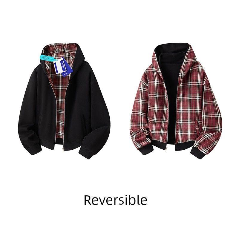 Wassup Blue Plaid Reversible Zipper Sweatshirt Hoodie for Men and Women, Autumn and Winter Trendy Brand Couple Heavyweight Oversized Jacket Black X L
Wassup Blue Plaid Reversible Zipper Sweatshirt Hoodie for Men and Women, Autumn and Winter Trendy Brand Couple Heavyweight Oversized Jacket Black X L