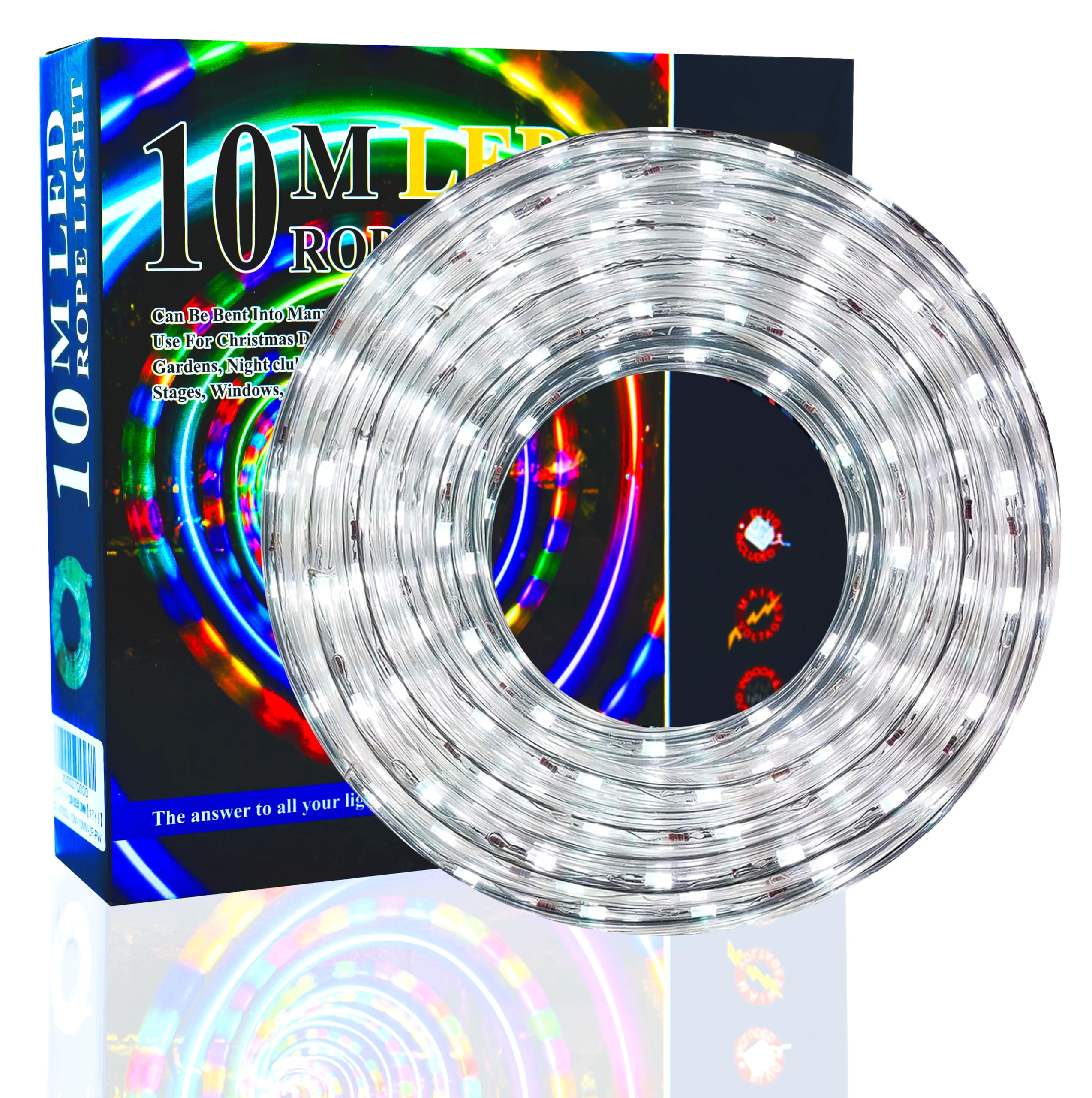 SUCCUL LED Rope Tube 10m Controller and Power Christmas Light, Light, (with Supply), Waterproof, Lighting, Indoor/Outdoor, 3-Core
SUCCUL LED Rope Tube 10m Controller and Power Christmas Light, Light, (with Supply), Waterproof, Lighting, Indoor/Outdoor, 3-Core