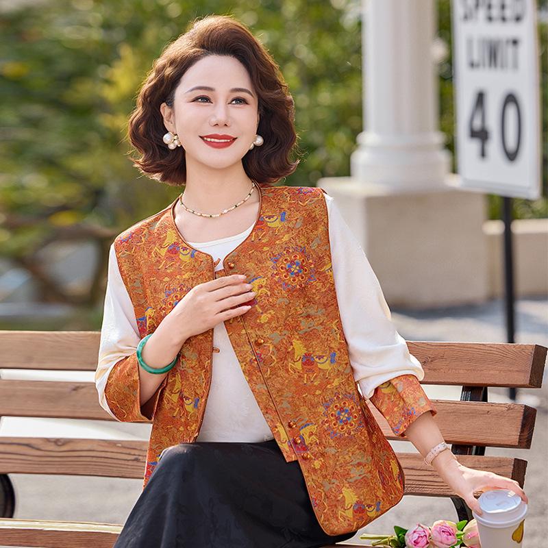 Chinese Style Song Brocade Women s Vest Set - Fashionable Spring Outerwear for Young Mothers 5XL (145-155 jin) помаранчевий
Chinese Style Song Brocade Women s Vest Set - Fashionable Spring Outerwear for Young Mothers 5XL (145-155 jin) помаранчевий