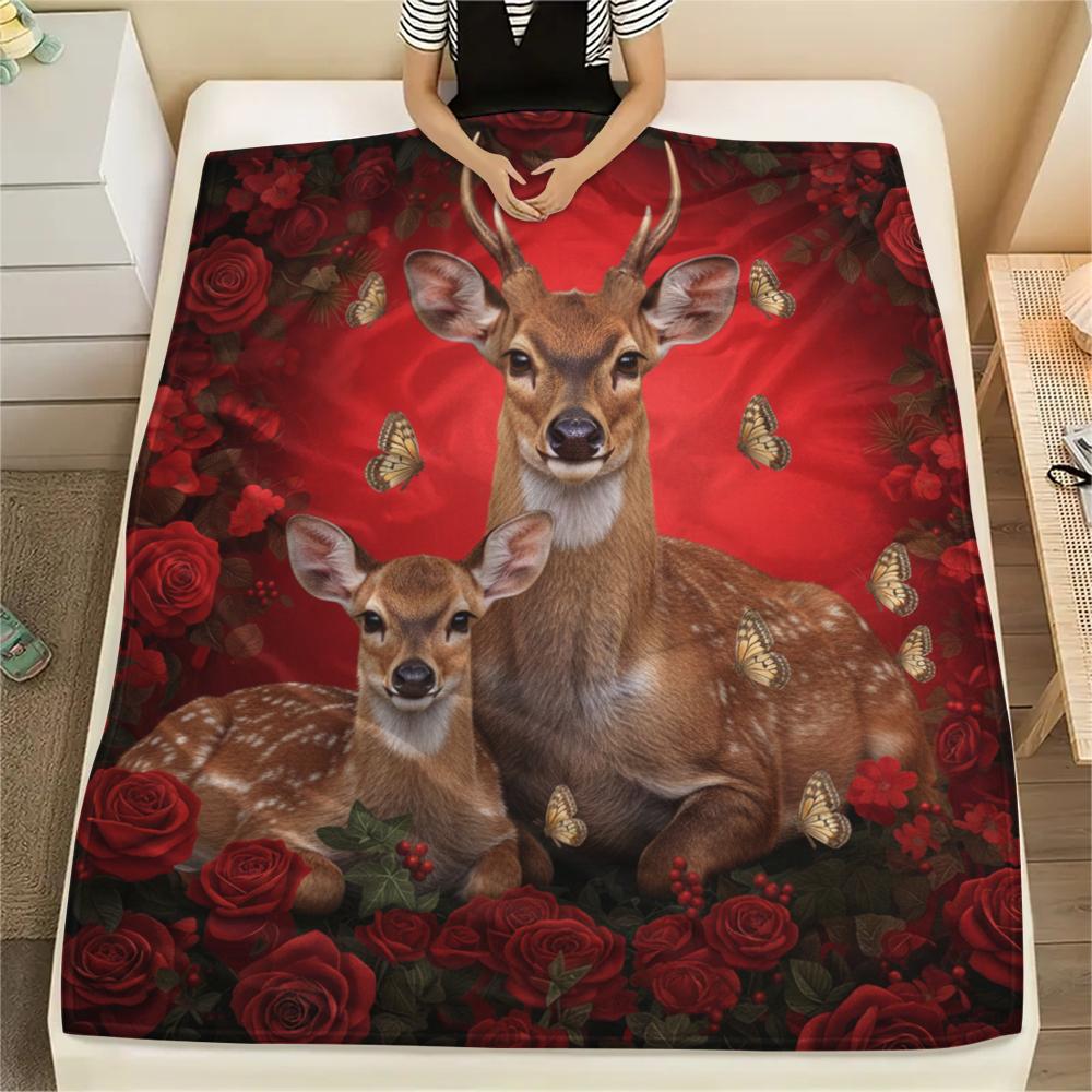 1PC Red Rose Animals Print Flannel Blanket, High quality All Seasons, Home Decor, Warmth and Comfort, Perfect for Christmas Gifts 80cm x 120cm
1PC Red Rose Animals Print Flannel Blanket, High quality All Seasons, Home Decor, Warmth and Comfort, Perfect for Christmas Gifts 80cm x 120cm