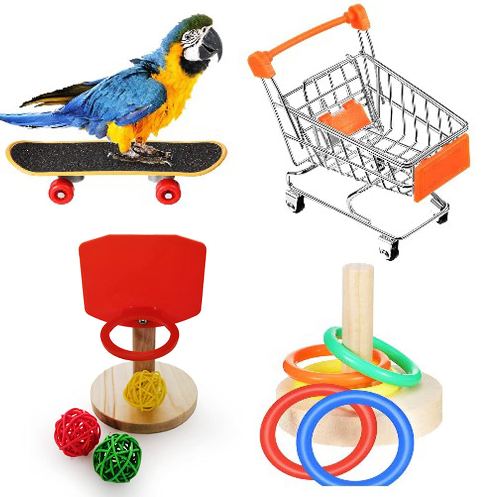 Sekusii Parakeet Toy Set Popular Parakeet Toy Bird Toy Small Ring Ball Skateboard Basketball Goal Athletic Ring Toss Educational Toy Training Toy
Sekusii Parakeet Toy Set Popular Parakeet Toy Bird Toy Small Ring Ball Skateboard Basketball Goal Athletic Ring Toss Educational Toy Training Toy