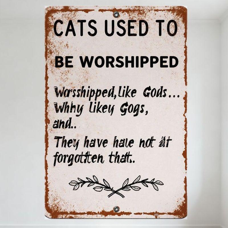 Vintage Cats Used to Be Worshipped Metal Tin Sign - Rustic Aged Look, Wall Decor for Home, Bar, Cafe - Handwritten Text, Cross 20x30cm(7.8x11.8inch)
Vintage Cats Used to Be Worshipped Metal Tin Sign - Rustic Aged Look, Wall Decor for Home, Bar, Cafe - Handwritten Text, Cross 20x30cm(7.8x11.8inch)