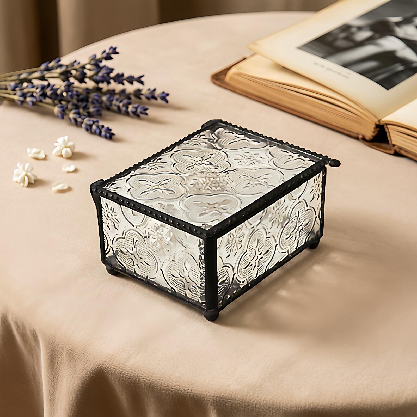 Glass Jewelry Box for Rings - Attractive Ornament and Storage Solution 8*8*5 cm чёрный/олова
Glass Jewelry Box for Rings - Attractive Ornament and Storage Solution 8*8*5 cm чёрный/олова