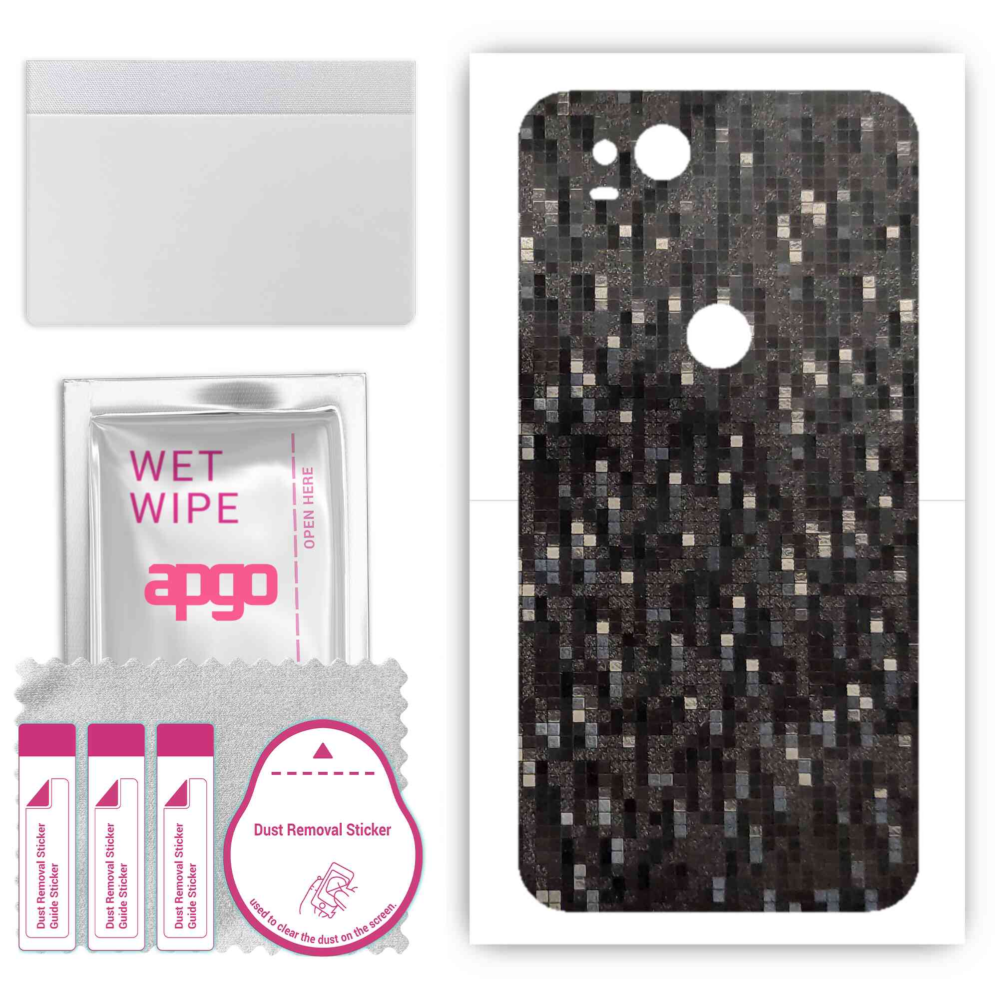 apgo Protective Skin Sticker for the back compatible with Google Pixel 2, Wrap Film, Foil, Vinyl - Pattern Carbon Black Pixel
apgo Protective Skin Sticker for the back compatible with Google Pixel 2, Wrap Film, Foil, Vinyl - Pattern Carbon Black Pixel