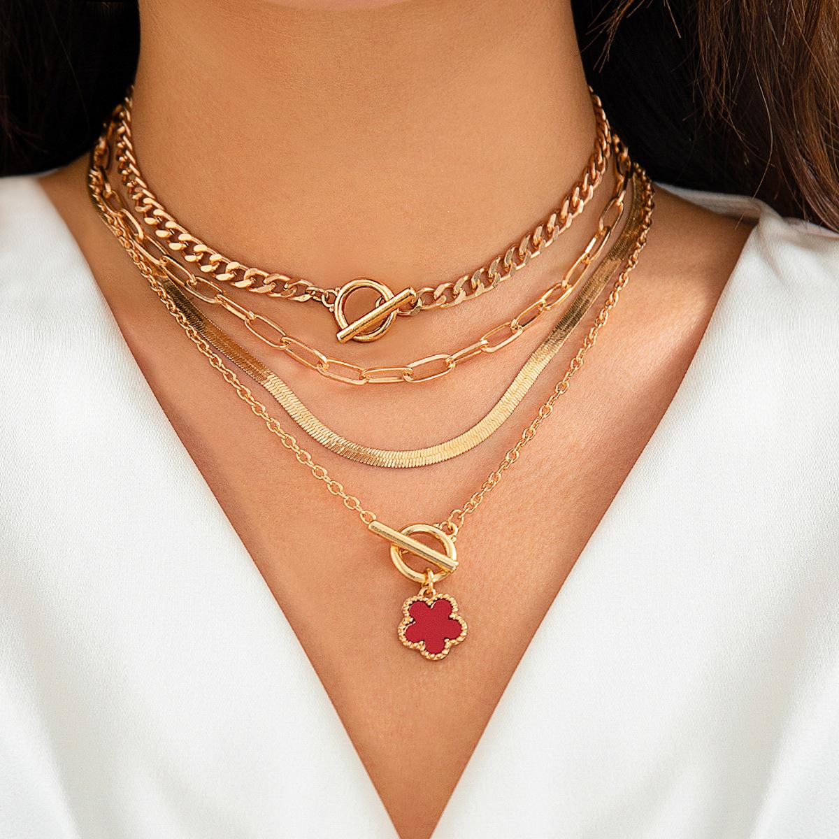 Vintage Metal Snake Bone Chain Clover Necklace Set Female Hip Hop Punk Necklace
Vintage Metal Snake Bone Chain Clover Necklace Set Female Hip Hop Punk Necklace