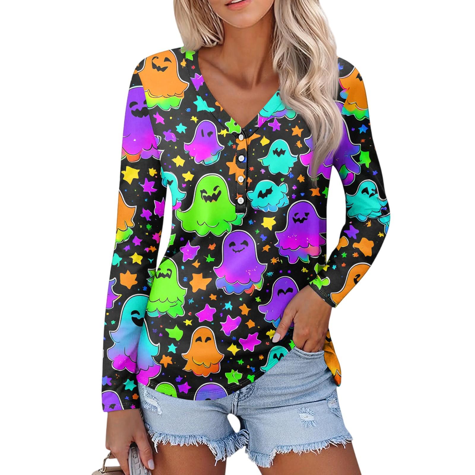 Женская повседневная мода, сексуальный комфорт, Хэллоуин с принтом и v-образным вырезом, пуговицы, длинный рукав L
Женская повседневная мода, сексуальный комфорт, Хэллоуин с принтом и v-образным вырезом, пуговицы, длинный рукав L