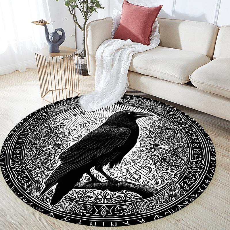 Viking Style Raven Round Area Rug,Carpet Rug for Living Room Bedroom Sofa Playroom Decor,Non-slip Floor Mat 80cmx80cm
Viking Style Raven Round Area Rug,Carpet Rug for Living Room Bedroom Sofa Playroom Decor,Non-slip Floor Mat 80cmx80cm