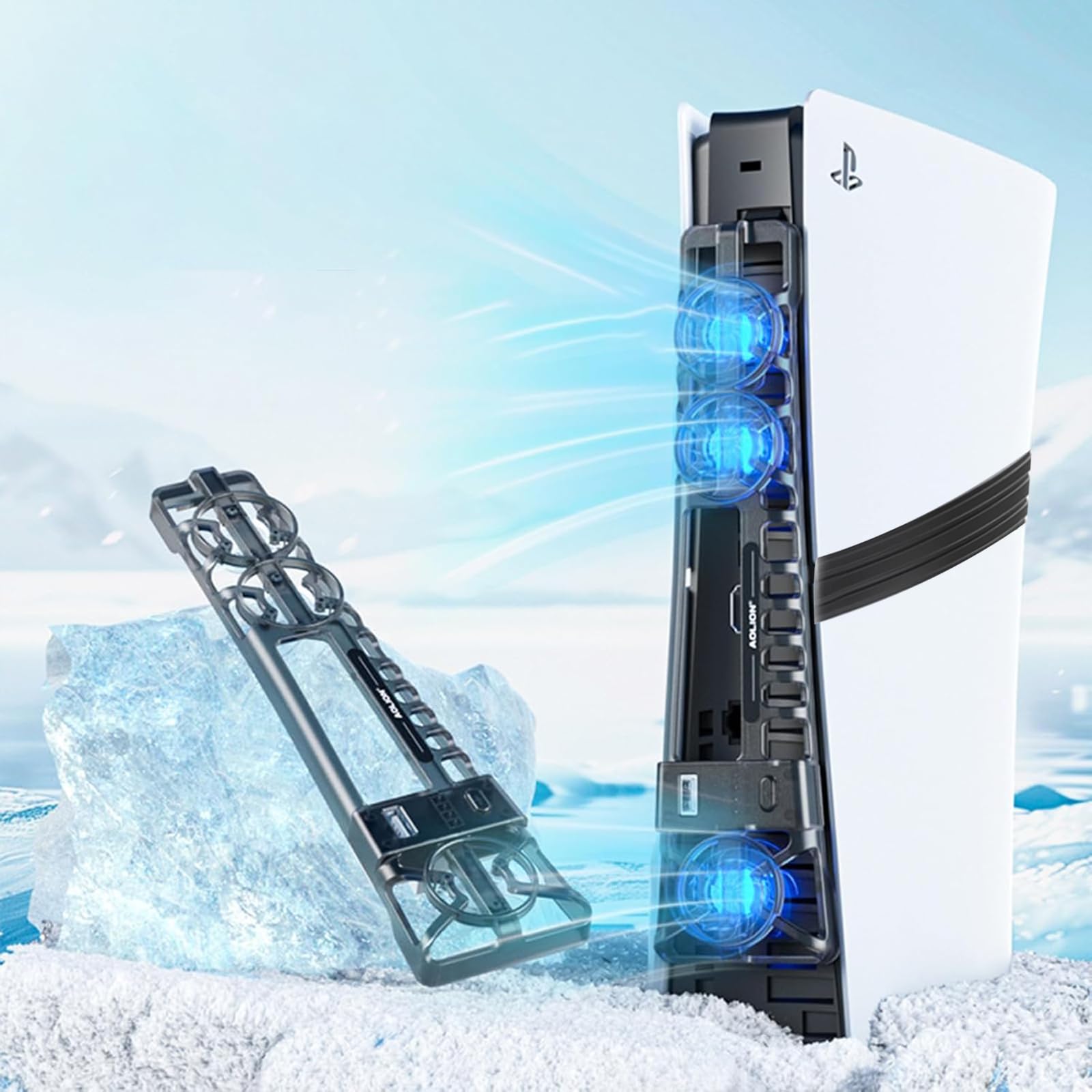 New PS5 Slim Cooling Pro Cooling Fan PS5 Slim Cooling Fan Wind Speed Adjustment LED Light USB Included Low Noise Automatic Temperature Detection Rapid
New PS5 Slim Cooling Pro Cooling Fan PS5 Slim Cooling Fan Wind Speed Adjustment LED Light USB Included Low Noise Automatic Temperature Detection Rapid