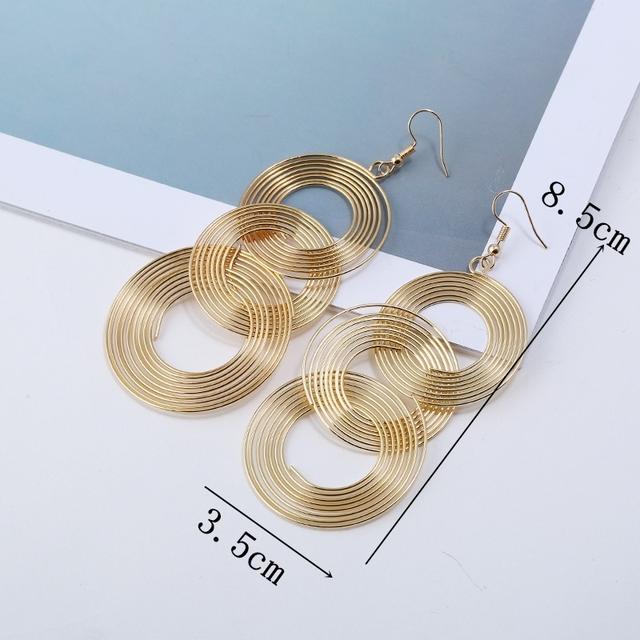 New Punk Gold Color Big Geometric 3 Circle Long Dangle Earrings For Women Bohemian Party Exaggerated Fashion Zircon
New Punk Gold Color Big Geometric 3 Circle Long Dangle Earrings For Women Bohemian Party Exaggerated Fashion Zircon