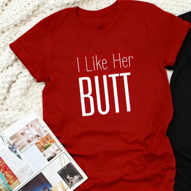 Her Butt I Like His Beard Funny Simple Letters Print Tshirt Tops Valentine Gift for Couples Cute Matching Regular Short Sleeve 3XL
Her Butt I Like His Beard Funny Simple Letters Print Tshirt Tops Valentine Gift for Couples Cute Matching Regular Short Sleeve 3XL