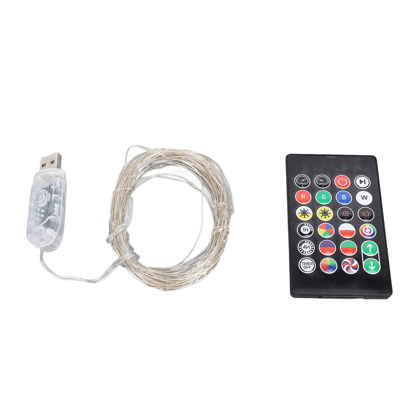 String Light USB Plug In RGB 33Ft 100LED APP Control Remote Control Fairy Light for Wedding Party
String Light USB Plug In RGB 33Ft 100LED APP Control Remote Control Fairy Light for Wedding Party