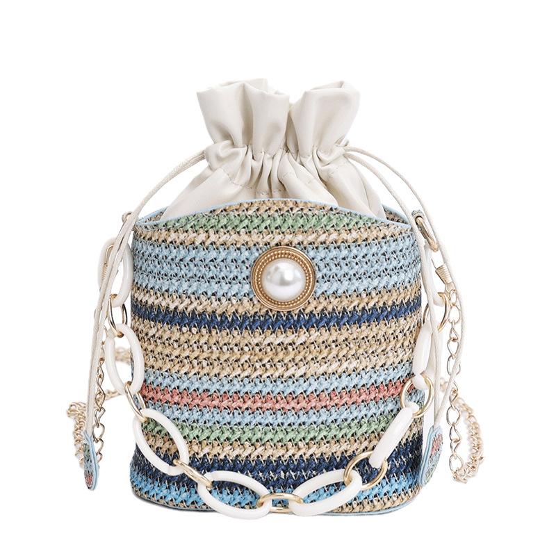 New pearl cute bucket bag diagonal span pearl straw bag cotton woven beach bag mini drawstring bag синій
New pearl cute bucket bag diagonal span pearl straw bag cotton woven beach bag mini drawstring bag синій