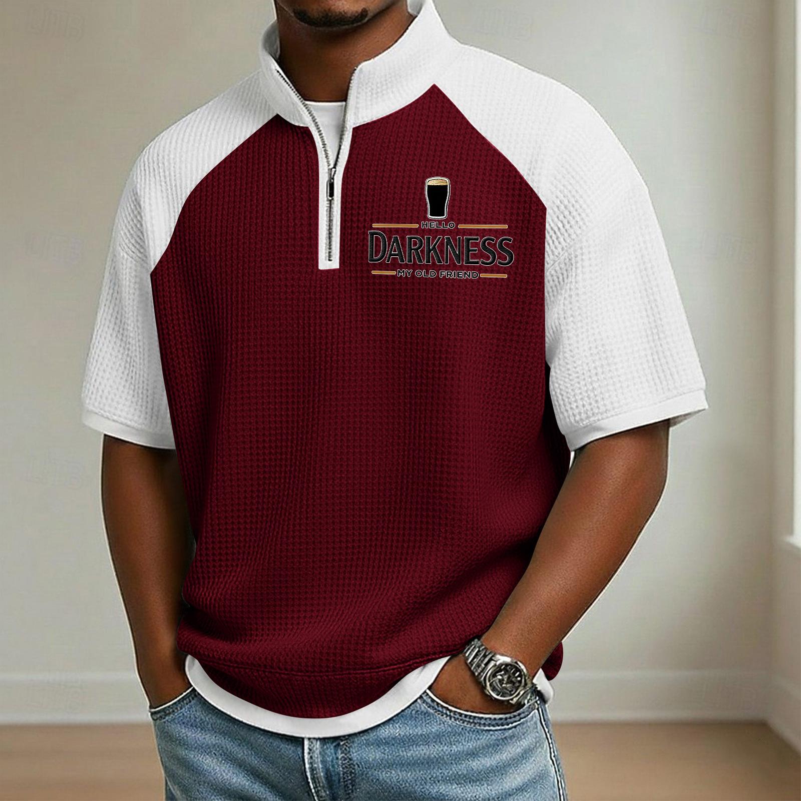 Men s Printed Stand Collar Half-Zip Raglan Sleeve Color Block Casual Short-Sleeve Top XXL винний
Men s Printed Stand Collar Half-Zip Raglan Sleeve Color Block Casual Short-Sleeve Top XXL винний