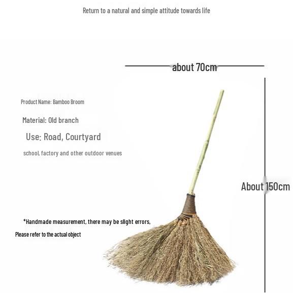 Bamboo Courtyard Broom for Construction & Sanitation Workers Length 1.5m, Width 70cm
Bamboo Courtyard Broom for Construction & Sanitation Workers Length 1.5m, Width 70cm