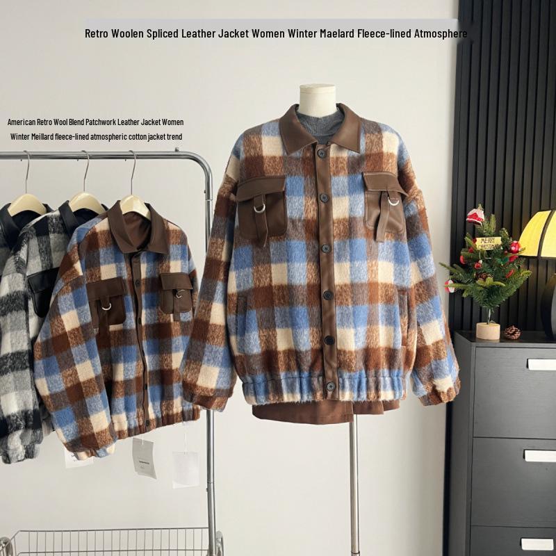 Xinxing Women s Retro Woolen & Leather Winter Fleece-lined Jacket, Y2K Style L (112-126 jin)
Xinxing Women s Retro Woolen & Leather Winter Fleece-lined Jacket, Y2K Style L (112-126 jin)