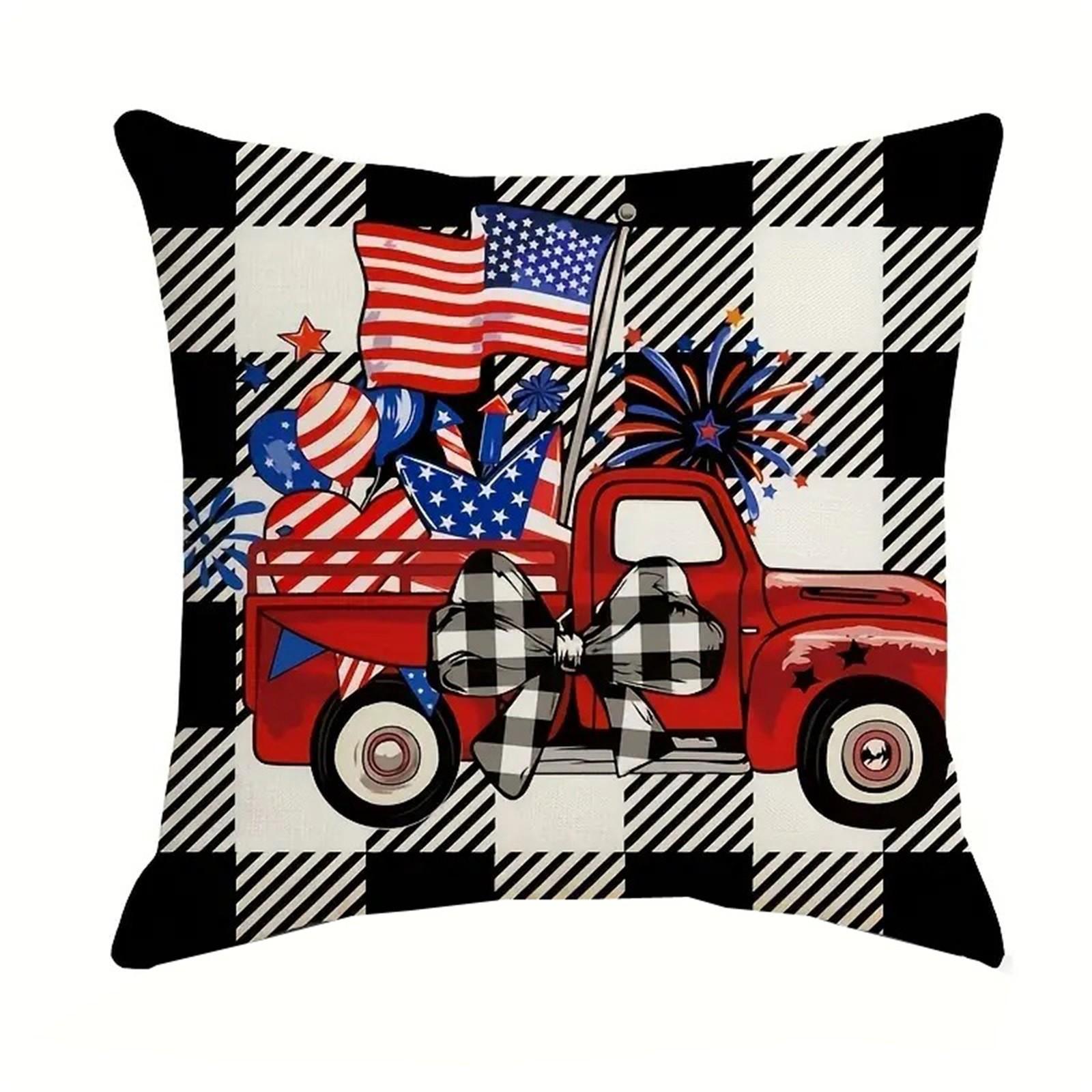 Square Decorative Throw Pillow Cover with Sweet Land of Liberty Lettering and Star Print for Sofa Bed Chair Couch One Size
Square Decorative Throw Pillow Cover with Sweet Land of Liberty Lettering and Star Print for Sofa Bed Chair Couch One Size