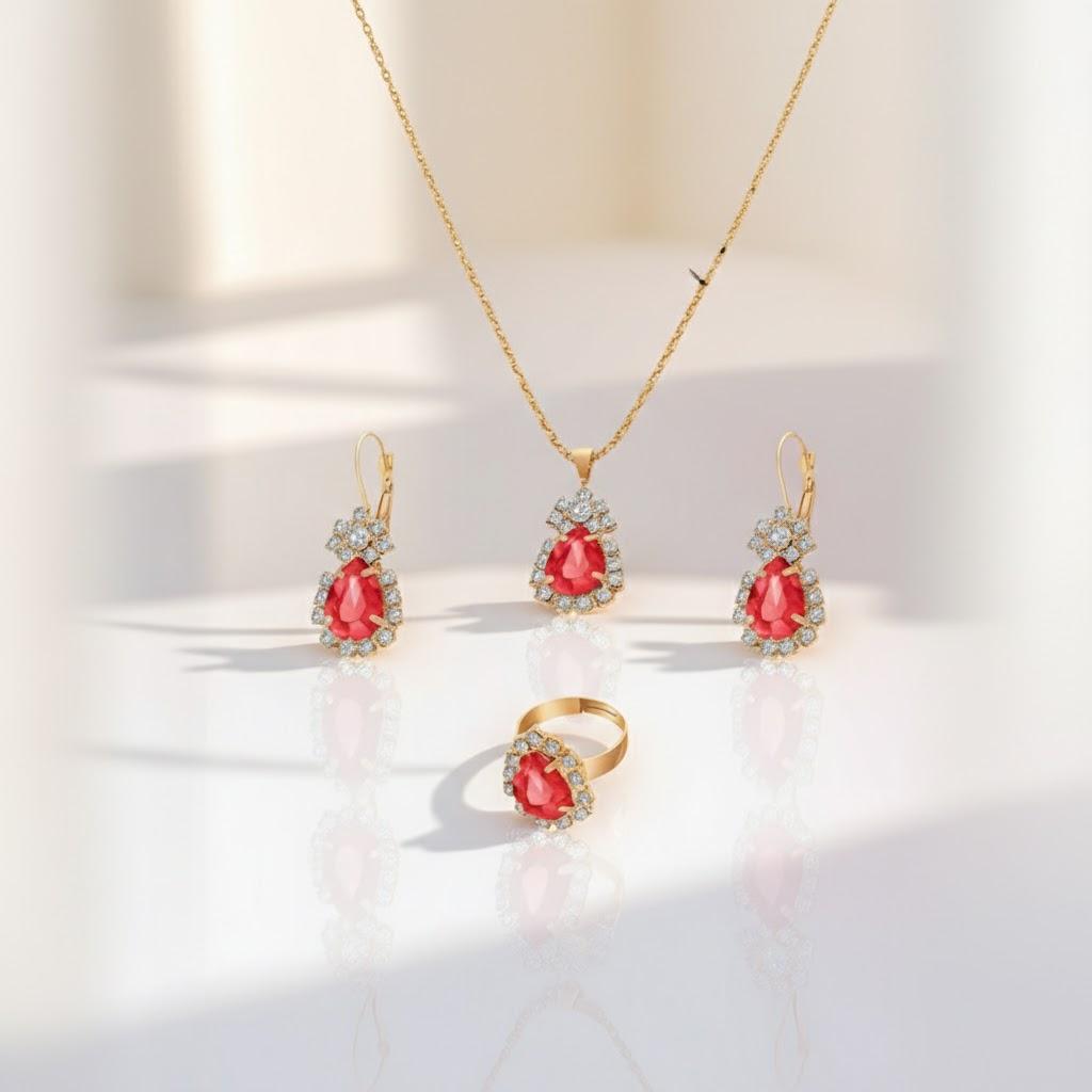 Luxury Engagement Jewelry Set Necklace Pendant Earrings Rings Wedding Beautiful Bridal Accessories красный
Luxury Engagement Jewelry Set Necklace Pendant Earrings Rings Wedding Beautiful Bridal Accessories красный