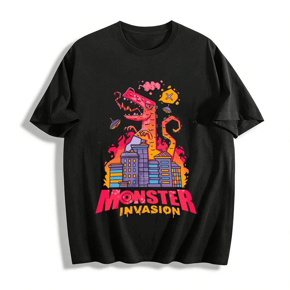 Monster Invasion City Print Casual Short Sleeve Tee Pure cotton T-shirt XXS
Monster Invasion City Print Casual Short Sleeve Tee Pure cotton T-shirt XXS